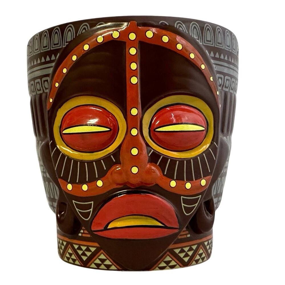 Princess Cruise Line Brown Tiki Tropical Bar Ceramic Mug Drink Cup Goblet New